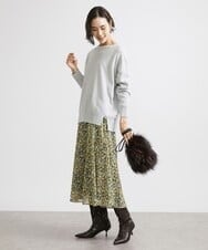 F6FAV46190 MICHEL KLEIN(小さいサイズ)(メゾン ドゥ サンク) [小さいサイズ]ホールガーメント(R)BOXシルエットウールニット(定番人気) ブルー(55)