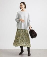 F6FAV46190 MICHEL KLEIN(小さいサイズ)(メゾン ドゥ サンク) [小さいサイズ]ホールガーメント(R)BOXシルエットウールニット(定番人気) ブルー(55)