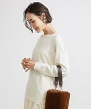 F6FAV46190 MICHEL KLEIN(小さいサイズ)(メゾン ドゥ サンク) [小さいサイズ]ホールガーメント(R)BOXシルエットウールニット(定番人気) アイボリー(80)