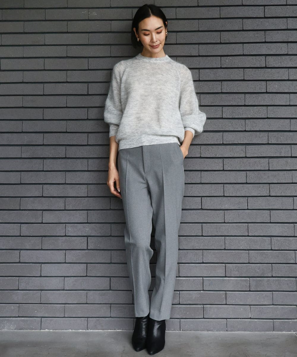 F6FBD32230 MICHEL KLEIN(小さいサイズ)(メゾン ドゥ サンク) モヘアローゲージニット イエロー