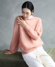 F6FBD32230 MICHEL KLEIN(小さいサイズ)(メゾン ドゥ サンク) モヘアローゲージニット イエロー