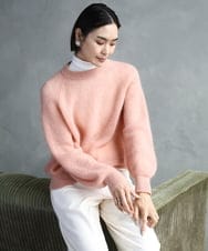 F6FBD32230 MICHEL KLEIN(小さいサイズ)(メゾン ドゥ サンク) モヘアローゲージニット イエロー