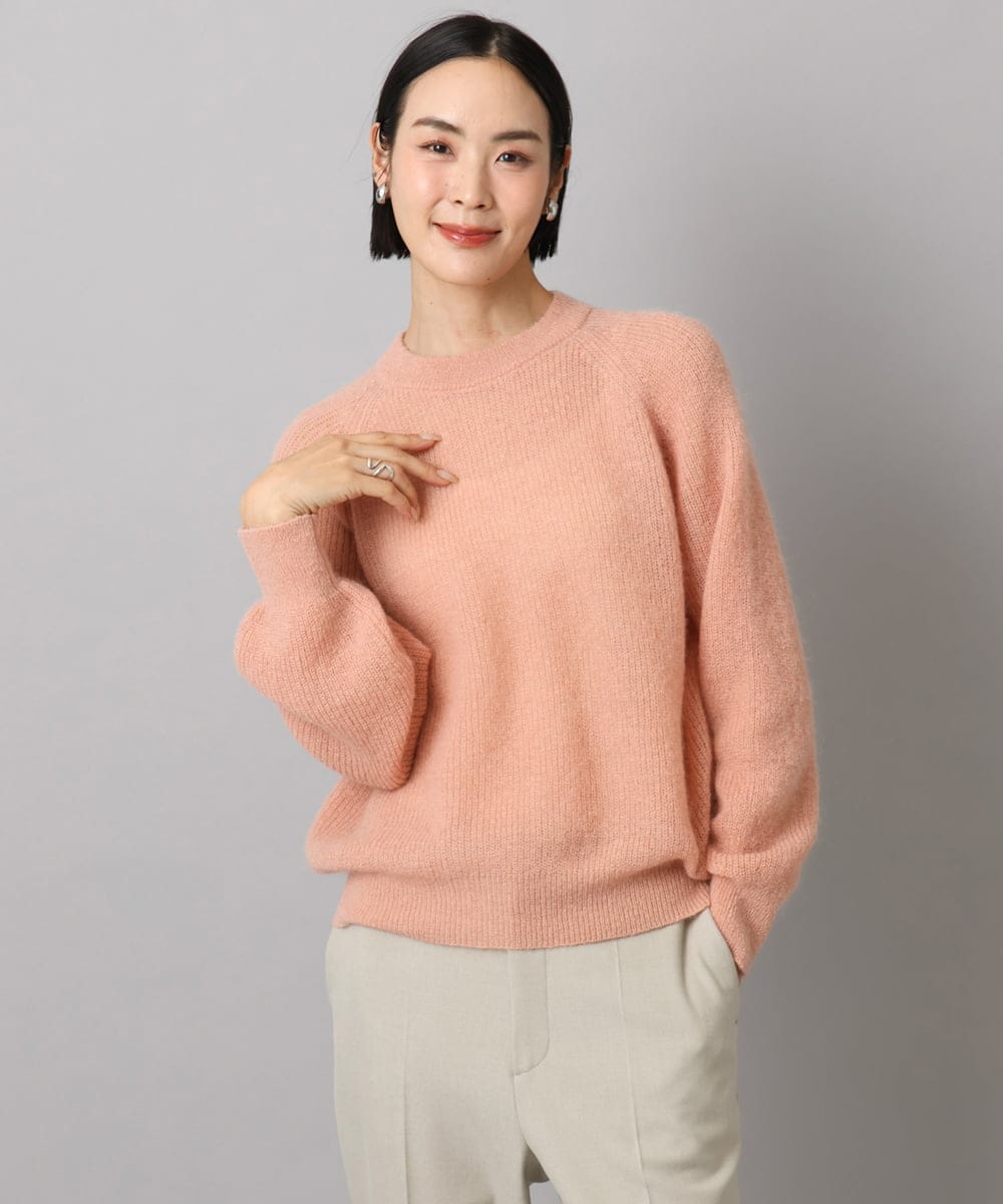 F6FBD32230 MICHEL KLEIN(小さいサイズ)(メゾン ドゥ サンク) モヘアローゲージニット イエロー