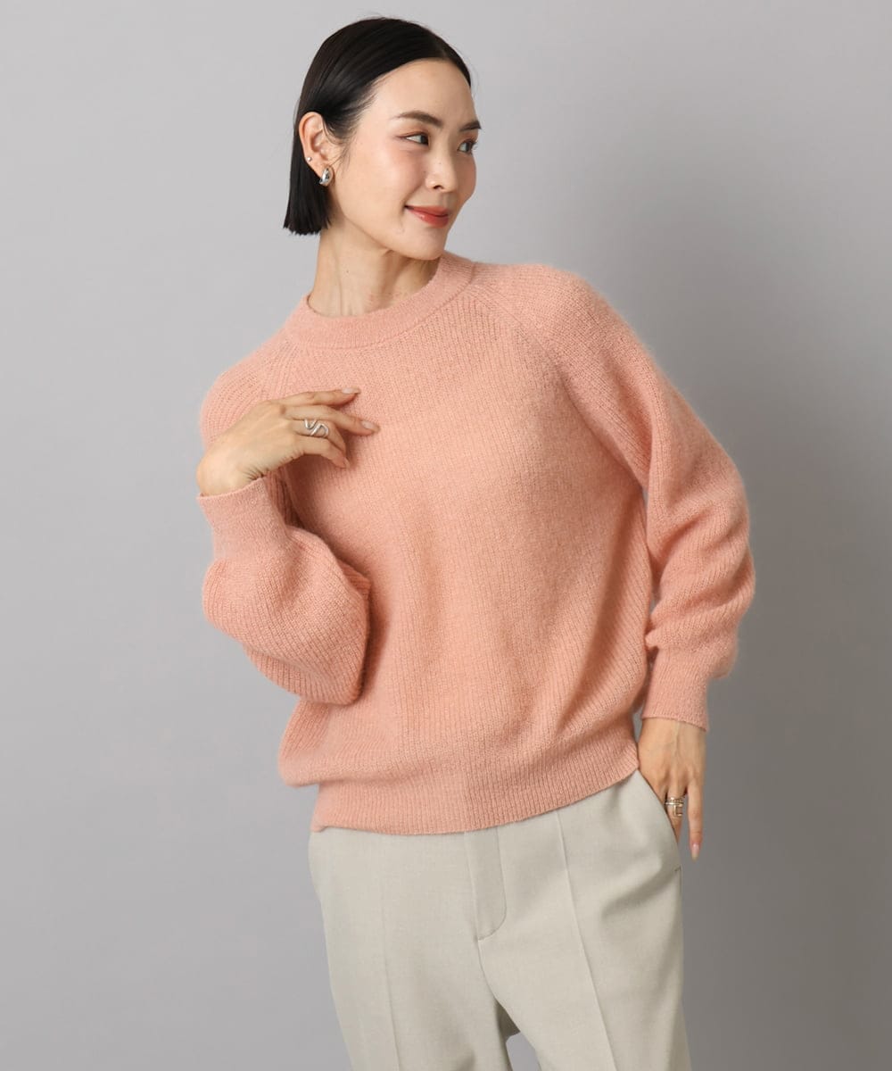 F6FBD32230 MICHEL KLEIN(小さいサイズ)(メゾン ドゥ サンク) モヘアローゲージニット イエロー