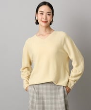 F6FBD34200 MICHEL KLEIN(小さいサイズ)(メゾン ドゥ サンク) [セットアップ対応]Vネックニット ライトイエロー