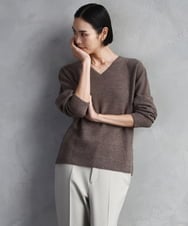 F6FBD34200 MICHEL KLEIN(小さいサイズ)(メゾン ドゥ サンク) [セットアップ対応]Vネックニット ライトイエロー