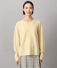 F6FBD34200 MICHEL KLEIN(小さいサイズ)(メゾン ドゥ サンク) [セットアップ対応]Vネックニット ライトイエロー