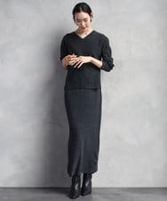 F6FBD34200 MICHEL KLEIN(小さいサイズ)(メゾン ドゥ サンク) [セットアップ対応]Vネックニット ライトイエロー