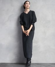 F6FBD34200 MICHEL KLEIN(小さいサイズ)(メゾン ドゥ サンク) [セットアップ対応]Vネックニット ライトイエロー