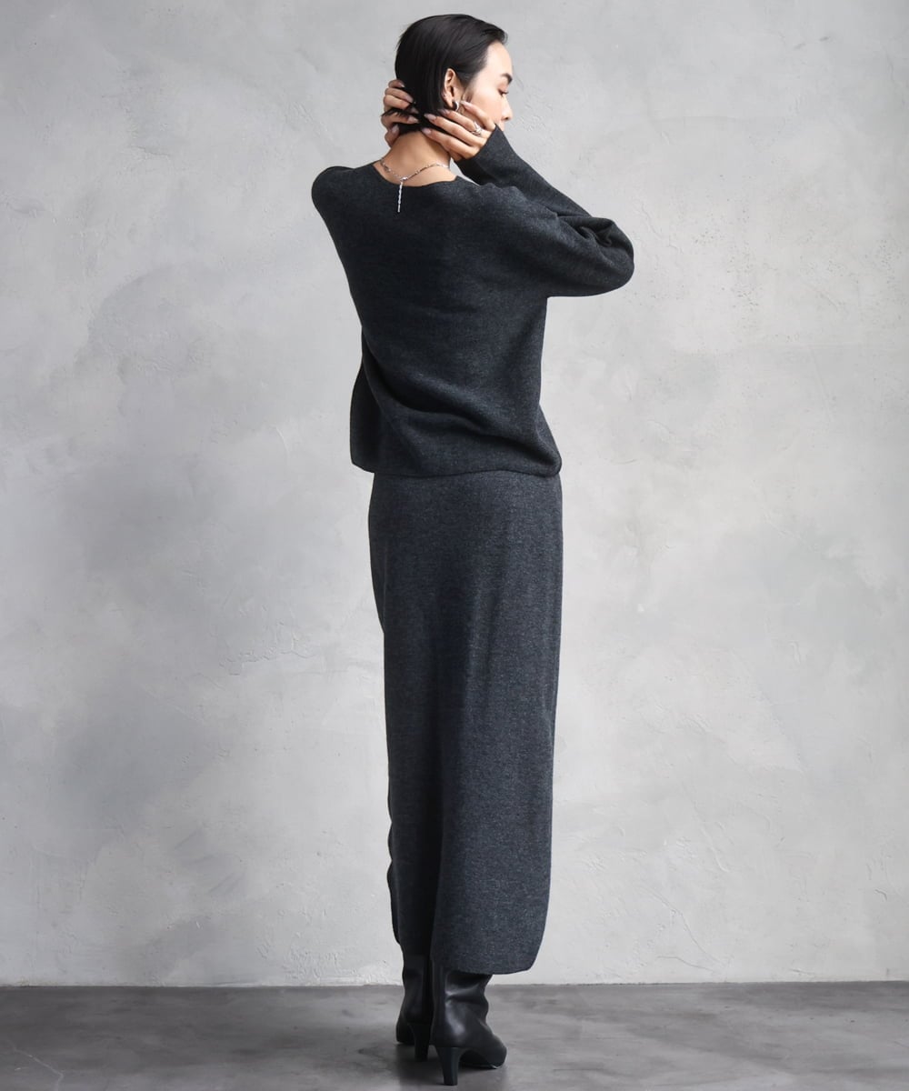 F6FBD34200 MICHEL KLEIN(小さいサイズ)(メゾン ドゥ サンク) [セットアップ対応]Vネックニット ライトイエロー