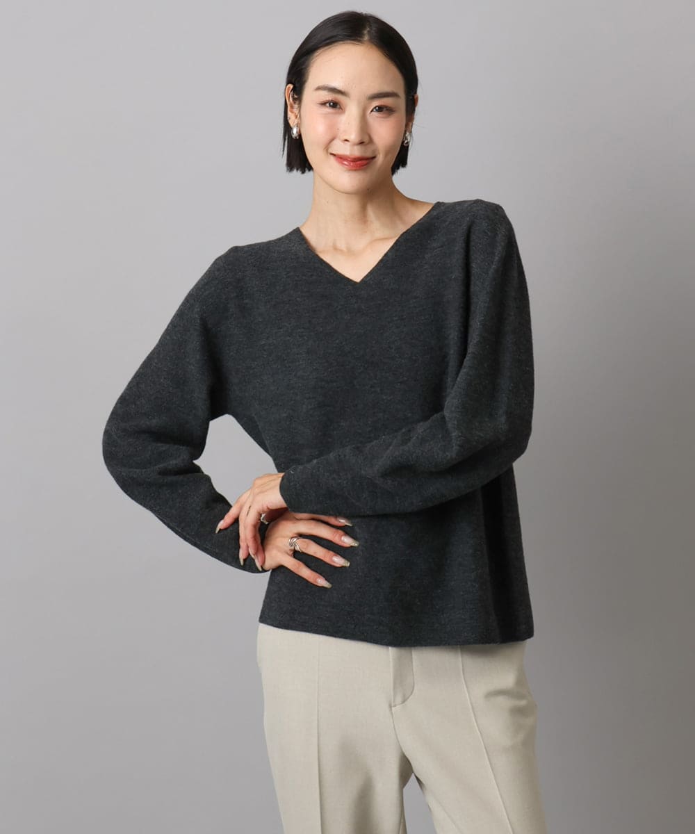 F6FBD34200 MICHEL KLEIN(小さいサイズ)(メゾン ドゥ サンク) [セットアップ対応]Vネックニット ライトイエロー