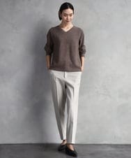 F6FBD34200 MICHEL KLEIN(小さいサイズ)(メゾン ドゥ サンク) [セットアップ対応]Vネックニット ライトイエロー