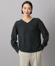 F6FBD34200 MICHEL KLEIN(小さいサイズ)(メゾン ドゥ サンク) [セットアップ対応]Vネックニット ライトイエロー