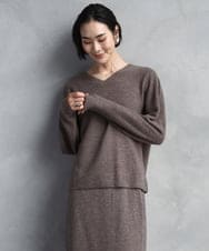 F6FBD34200 MICHEL KLEIN(小さいサイズ)(メゾン ドゥ サンク) [セットアップ対応]Vネックニット ライトイエロー