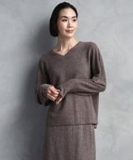 F6FBD34200 MICHEL KLEIN(小さいサイズ)(メゾン ドゥ サンク) [セットアップ対応]Vネックニット ライトイエロー