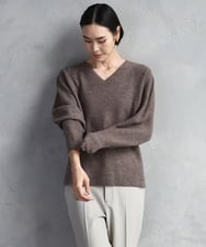 F6FBD34200 MICHEL KLEIN(小さいサイズ)(メゾン ドゥ サンク) [セットアップ対応]Vネックニット ライトイエロー