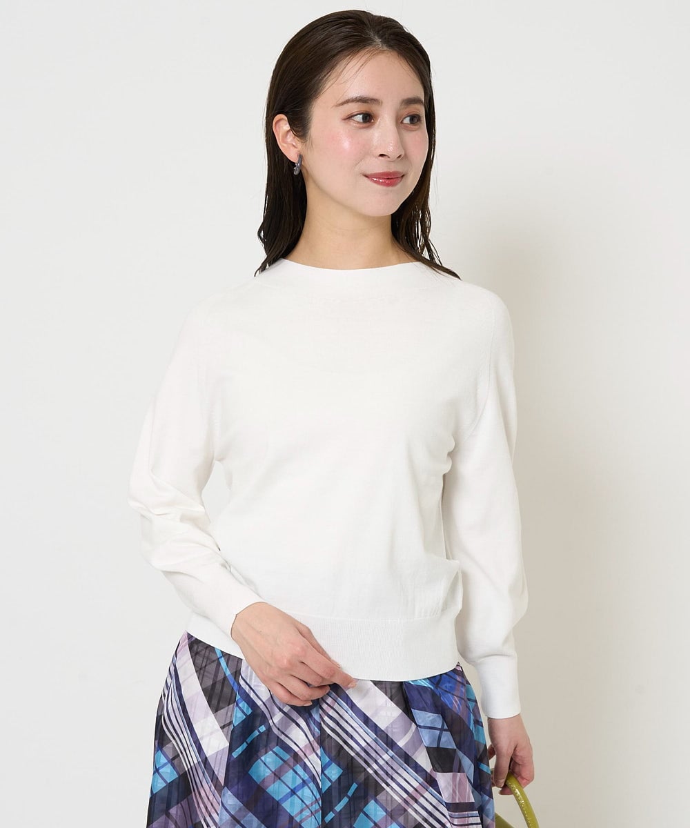 F6FDA15190 MICHEL KLEIN(小さいサイズ)(メゾン ドゥ サンク) [小さいサイズ]ホールガーメント(R)ボトルネックニット ブルー