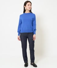 F6FDA15190 MICHEL KLEIN(小さいサイズ)(メゾン ドゥ サンク) [小さいサイズ]ホールガーメント(R)ボトルネックニット ブルー