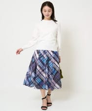 F6FDA15190 MICHEL KLEIN(小さいサイズ)(メゾン ドゥ サンク) [小さいサイズ]ホールガーメント(R)ボトルネックニット ブルー