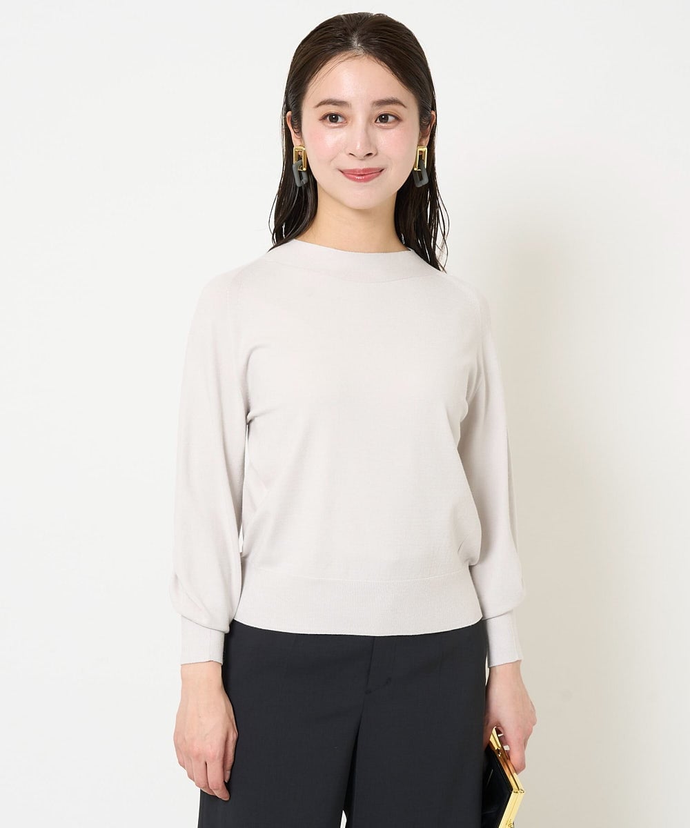 F6FDA15190 MICHEL KLEIN(小さいサイズ)(メゾン ドゥ サンク) [小さいサイズ]ホールガーメント(R)ボトルネックニット ブルー