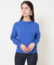 F6FDA15190 MICHEL KLEIN(小さいサイズ)(メゾン ドゥ サンク) [小さいサイズ]ホールガーメント(R)ボトルネックニット ブルー