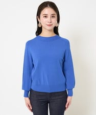 F6FDA15190 MICHEL KLEIN(小さいサイズ)(メゾン ドゥ サンク) [小さいサイズ]ホールガーメント(R)ボトルネックニット ブルー