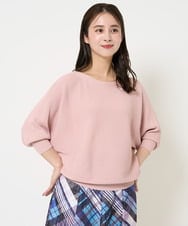 F6FDA17180 MICHEL KLEIN(小さいサイズ)(メゾン ドゥ サンク) [小さいサイズ]ホールガーメント(R)ドルマンスリーブニット(7分袖) ピンク