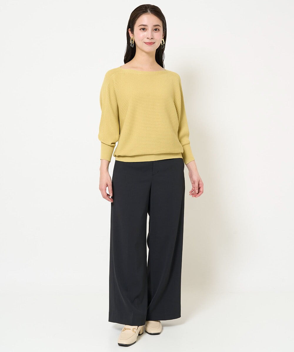 F6FDA17180 MICHEL KLEIN(小さいサイズ)(メゾン ドゥ サンク) [小さいサイズ]ホールガーメント(R)ドルマンスリーブニット(7分袖) ピンク
