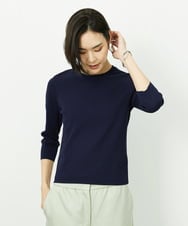 F6FDD01190 MICHEL KLEIN(小さいサイズ)(メゾン ドゥ サンク) [小さいサイズ][アンサンブル対応]コンパクトニットプルオーバー ネイビー