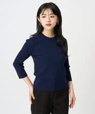 F6FDD01190 MICHEL KLEIN(小さいサイズ)(メゾン ドゥ サンク) [小さいサイズ][アンサンブル対応]コンパクトニットプルオーバー ネイビー