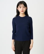 F6FDD01190 MICHEL KLEIN(小さいサイズ)(メゾン ドゥ サンク) [小さいサイズ][アンサンブル対応]コンパクトニットプルオーバー ネイビー