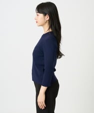 F6FDD01190 MICHEL KLEIN(小さいサイズ)(メゾン ドゥ サンク) [小さいサイズ][アンサンブル対応]コンパクトニットプルオーバー ネイビー