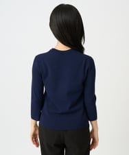 F6FDD01190 MICHEL KLEIN(小さいサイズ)(メゾン ドゥ サンク) [小さいサイズ][アンサンブル対応]コンパクトニットプルオーバー ネイビー