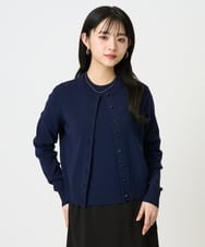 F6FDD01190 MICHEL KLEIN(小さいサイズ)(メゾン ドゥ サンク) [小さいサイズ][アンサンブル対応]コンパクトニットプルオーバー ネイビー