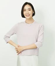 F6FDD01190 MICHEL KLEIN(小さいサイズ)(メゾン ドゥ サンク) [小さいサイズ][アンサンブル対応]コンパクトニットプルオーバー ネイビー