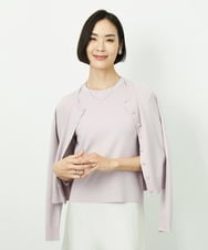 F6FDD01190 MICHEL KLEIN(小さいサイズ)(メゾン ドゥ サンク) [小さいサイズ][アンサンブル対応]コンパクトニットプルオーバー ネイビー