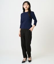 F6FDD01190 MICHEL KLEIN(小さいサイズ)(メゾン ドゥ サンク) [小さいサイズ][アンサンブル対応]コンパクトニットプルオーバー ネイビー