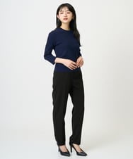 F6FDD01190 MICHEL KLEIN(小さいサイズ)(メゾン ドゥ サンク) [小さいサイズ][アンサンブル対応]コンパクトニットプルオーバー ネイビー