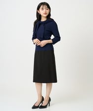 F6FDD01190 MICHEL KLEIN(小さいサイズ)(メゾン ドゥ サンク) [小さいサイズ][アンサンブル対応]コンパクトニットプルオーバー ネイビー