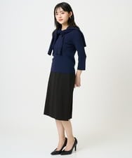 F6FDD01190 MICHEL KLEIN(小さいサイズ)(メゾン ドゥ サンク) [小さいサイズ][アンサンブル対応]コンパクトニットプルオーバー ネイビー