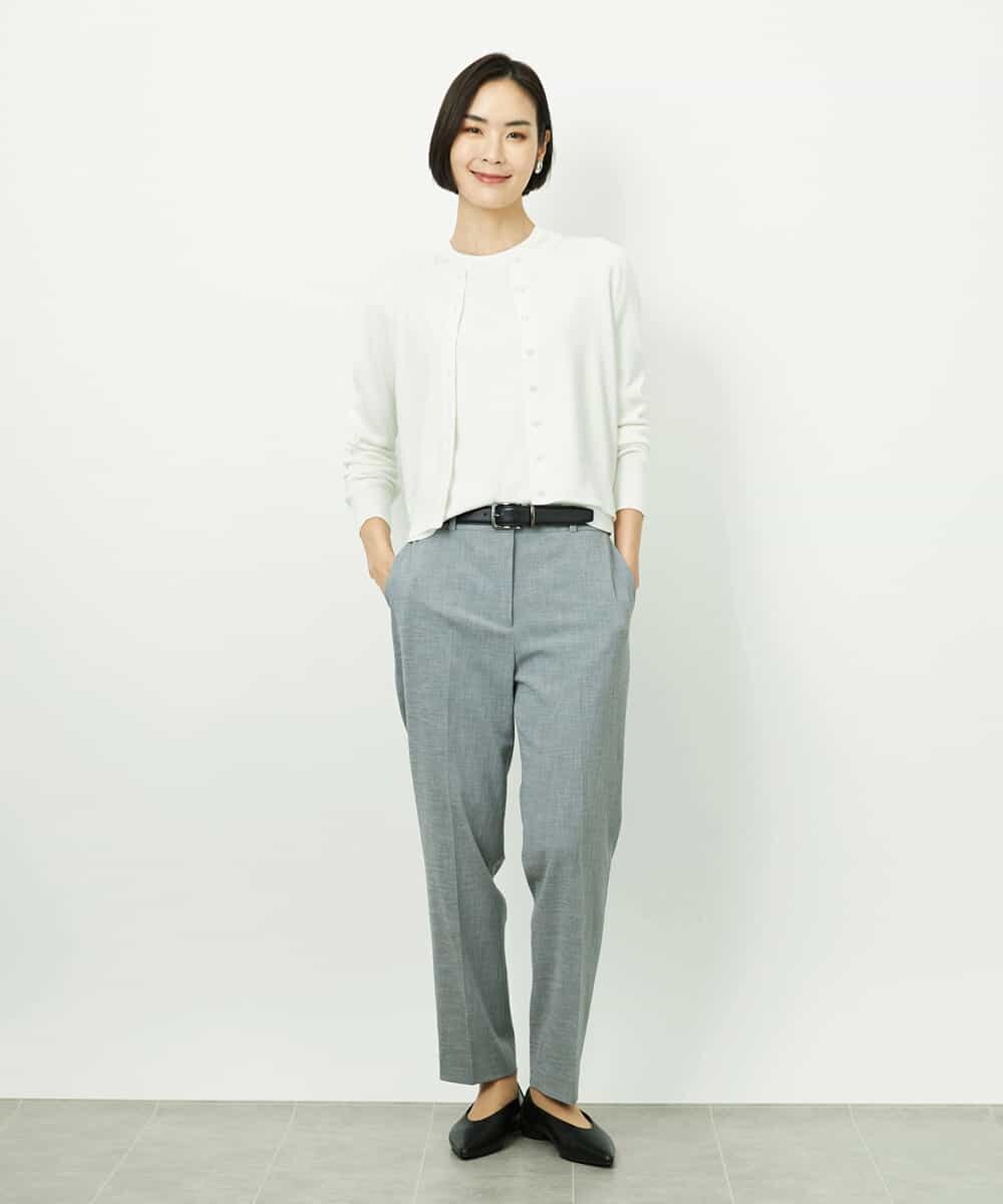 F6FDD01190 MICHEL KLEIN(小さいサイズ)(メゾン ドゥ サンク) [小さいサイズ][アンサンブル対応]コンパクトニットプルオーバー ホワイト