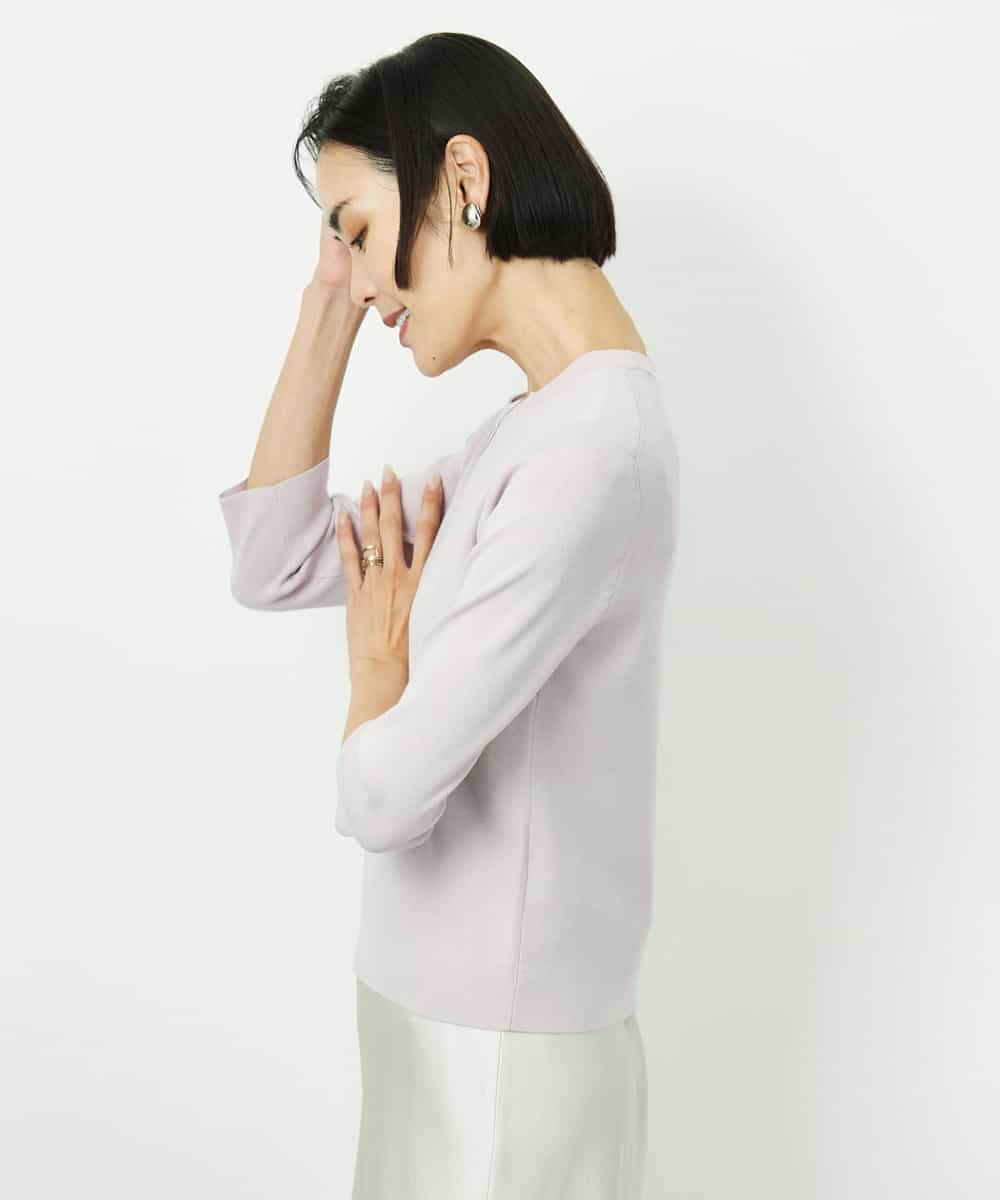 F6FDD01190 MICHEL KLEIN(小さいサイズ)(メゾン ドゥ サンク) [小さいサイズ][アンサンブル対応]コンパクトニットプルオーバー ホワイト