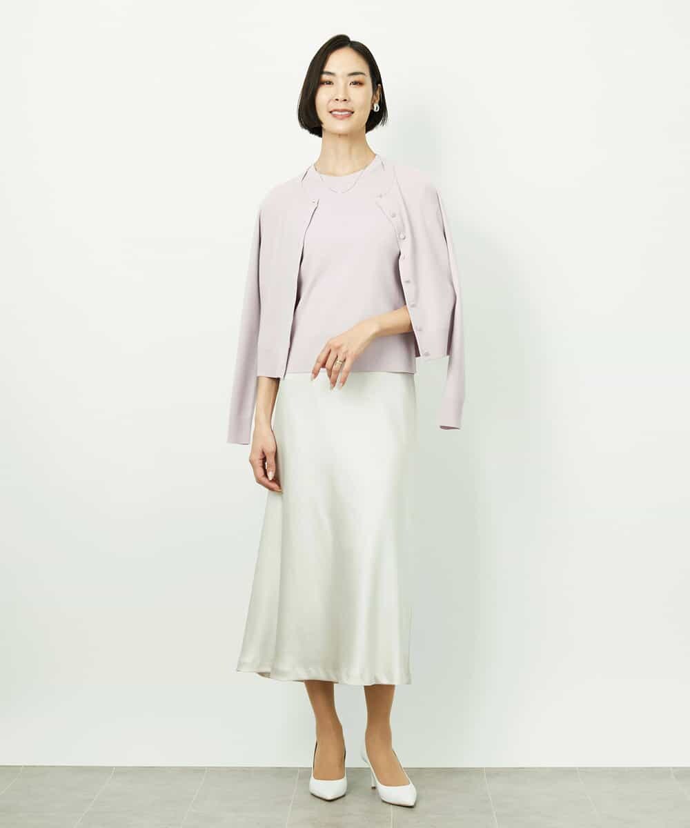 F6FDD01190 MICHEL KLEIN(小さいサイズ)(メゾン ドゥ サンク) [小さいサイズ][アンサンブル対応]コンパクトニットプルオーバー ホワイト