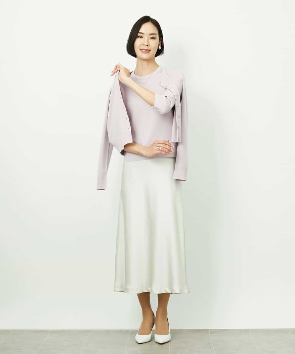 F6FDD01190 MICHEL KLEIN(小さいサイズ)(メゾン ドゥ サンク) [小さいサイズ][アンサンブル対応]コンパクトニットプルオーバー ホワイト