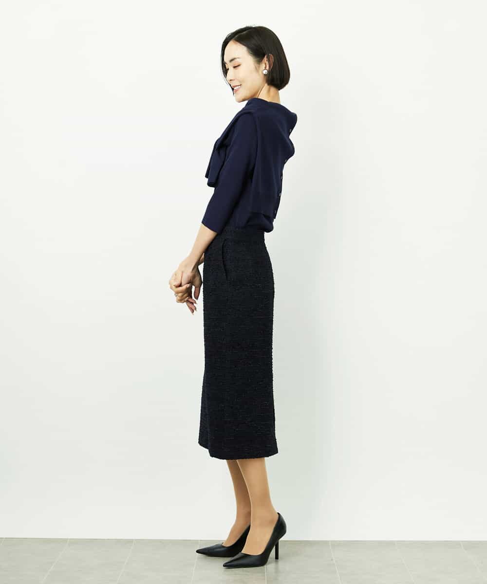 F6FDD01190 MICHEL KLEIN(小さいサイズ)(メゾン ドゥ サンク) [小さいサイズ][アンサンブル対応]コンパクトニットプルオーバー ホワイト