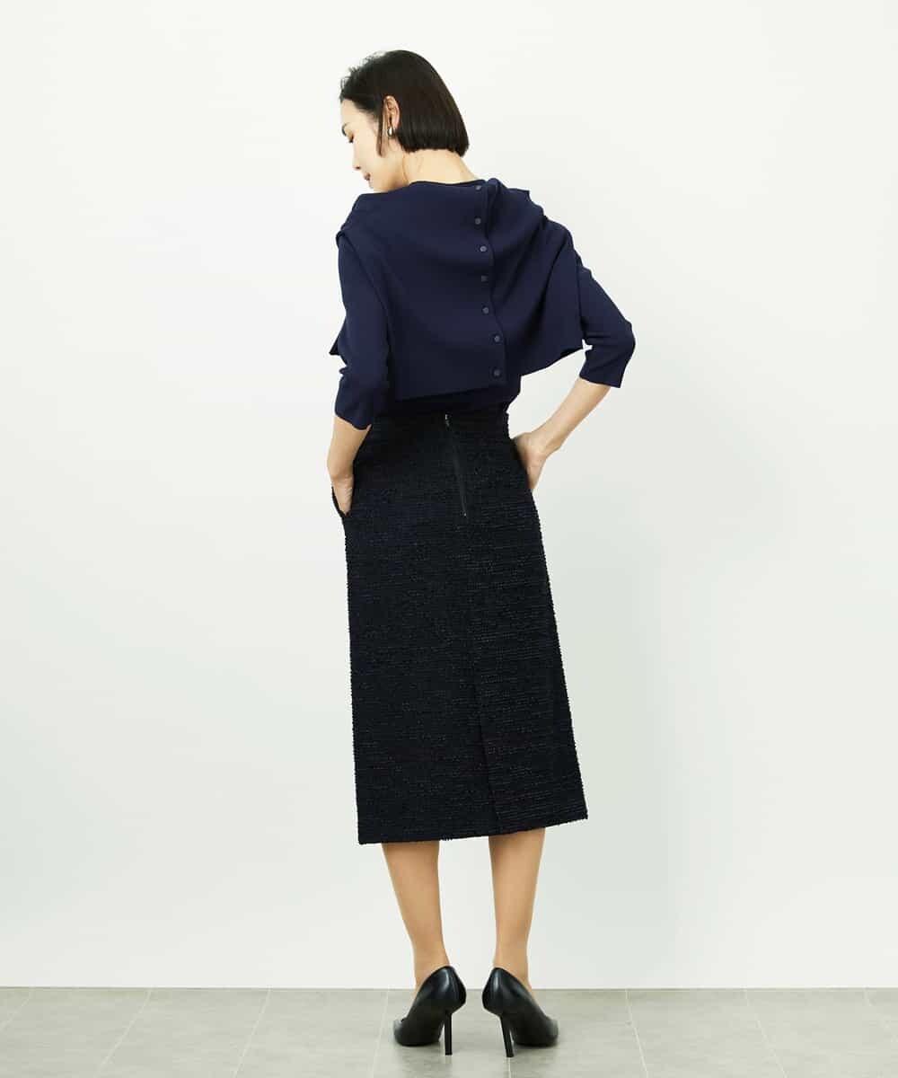 F6FDD01190 MICHEL KLEIN(小さいサイズ)(メゾン ドゥ サンク) [小さいサイズ][アンサンブル対応]コンパクトニットプルオーバー ホワイト