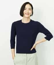 F6FDD01190 MICHEL KLEIN(小さいサイズ)(メゾン ドゥ サンク) [小さいサイズ][アンサンブル対応]コンパクトニットプルオーバー ホワイト