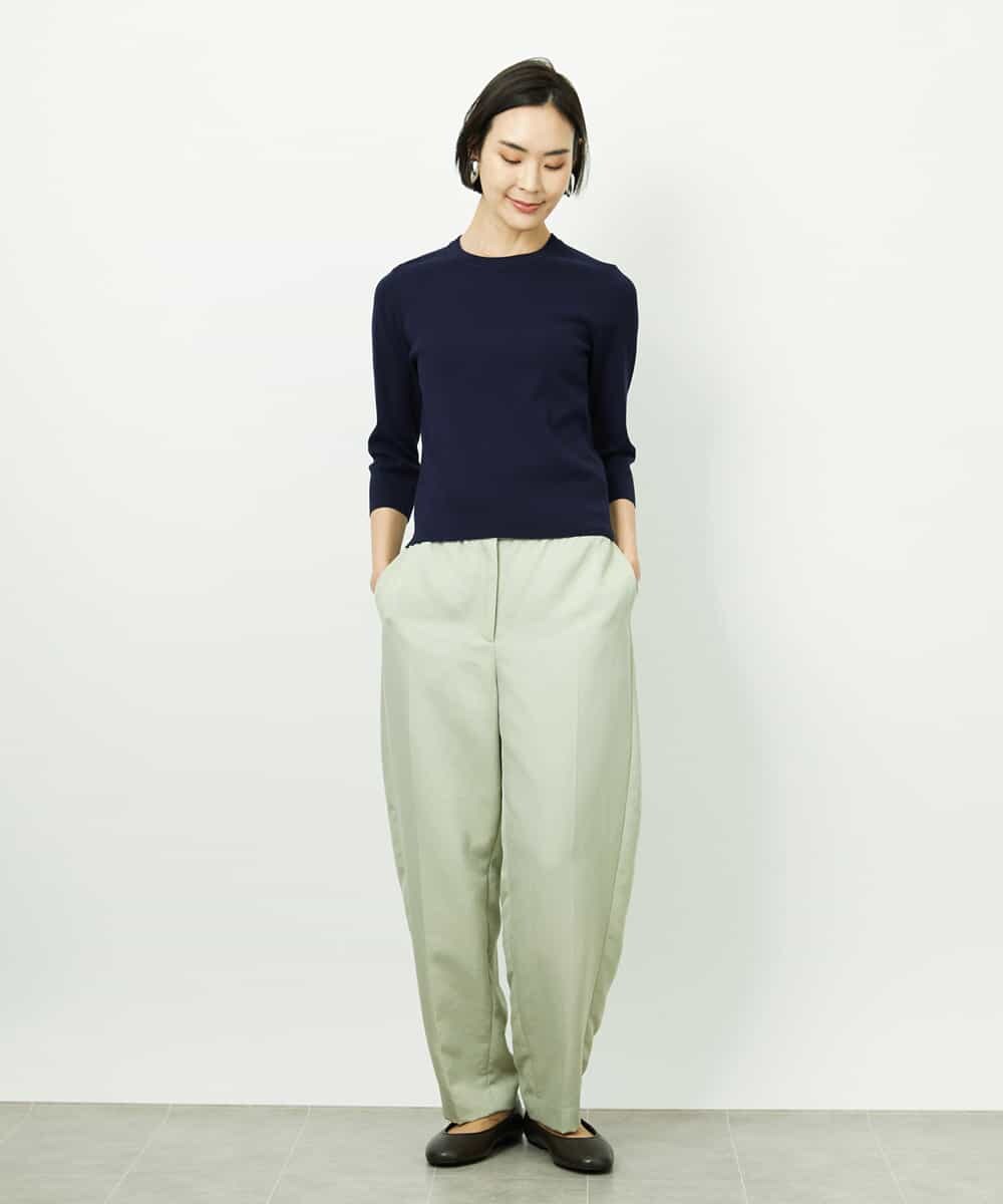 F6FDD01190 MICHEL KLEIN(小さいサイズ)(メゾン ドゥ サンク) [小さいサイズ][アンサンブル対応]コンパクトニットプルオーバー ホワイト