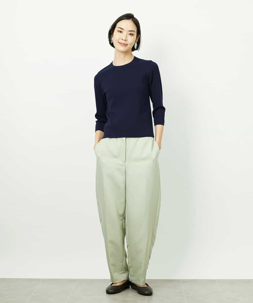 F6FDD01190 MICHEL KLEIN(小さいサイズ)(メゾン ドゥ サンク) [小さいサイズ][アンサンブル対応]コンパクトニットプルオーバー ホワイト