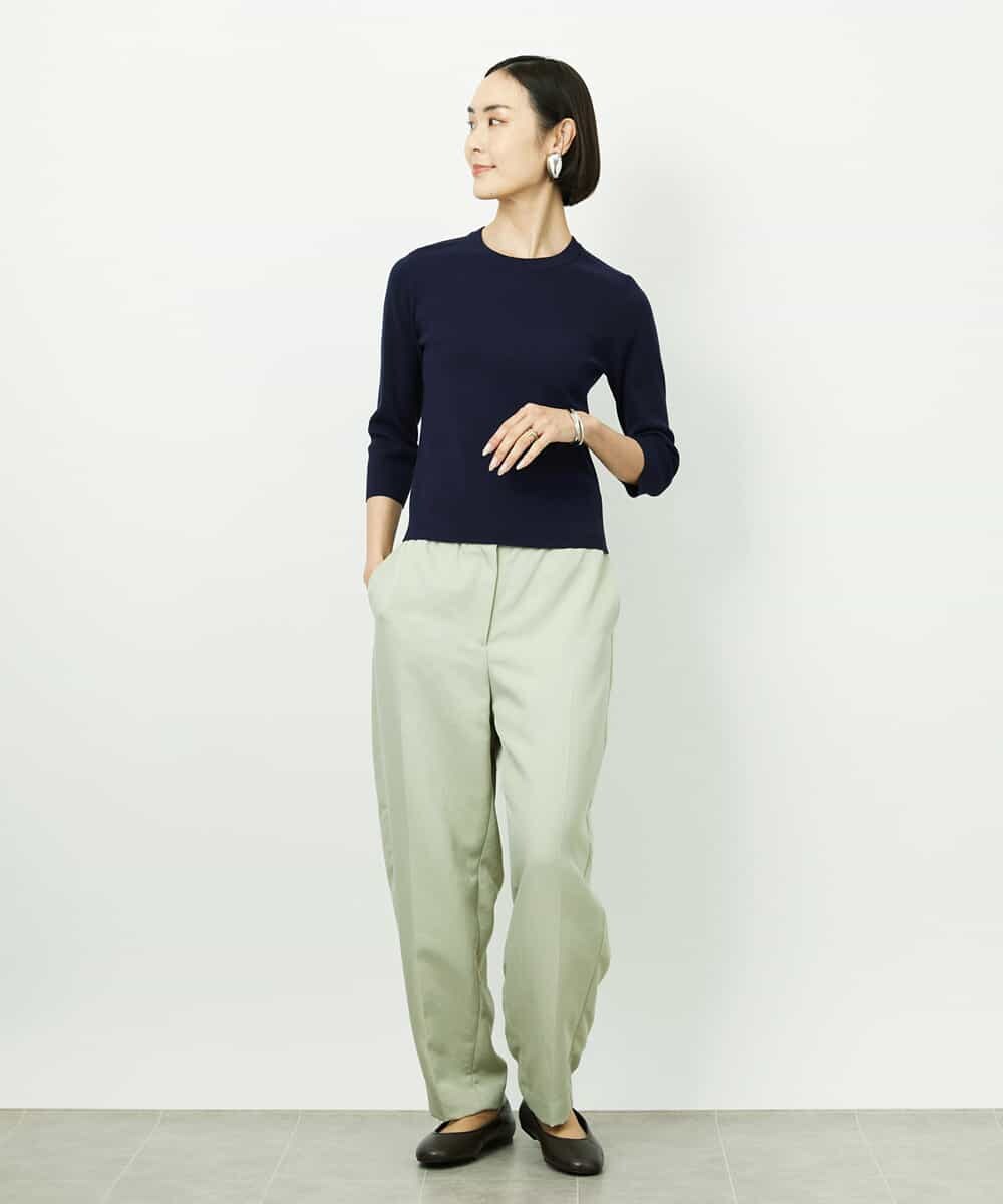 F6FDD01190 MICHEL KLEIN(小さいサイズ)(メゾン ドゥ サンク) [小さいサイズ][アンサンブル対応]コンパクトニットプルオーバー ホワイト